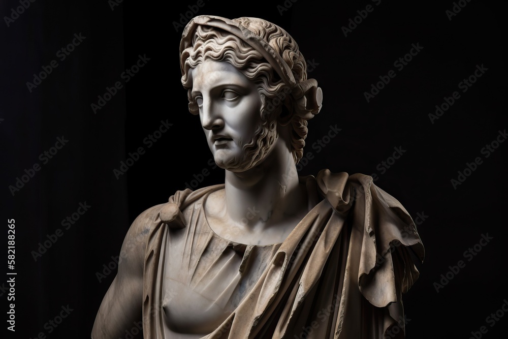 Male classic roman statue in marble, generative ai Male classic roman statue in marble, generative ai