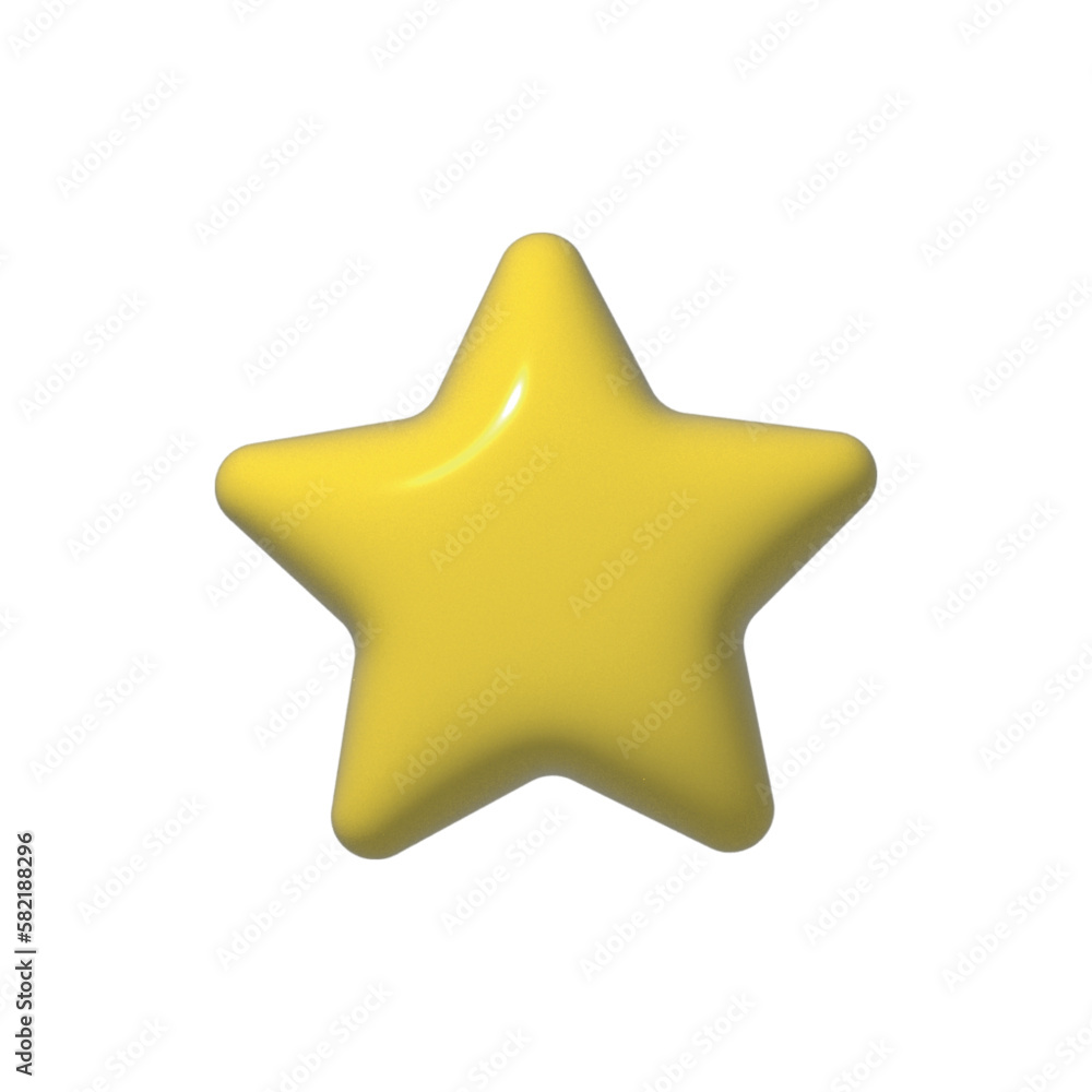 3d yellow star
