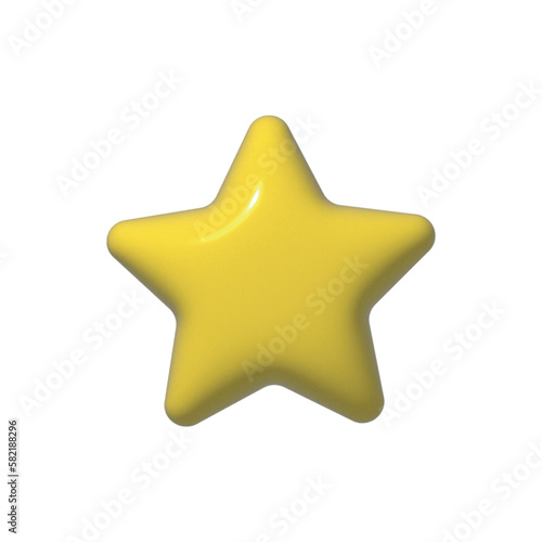 3d yellow star