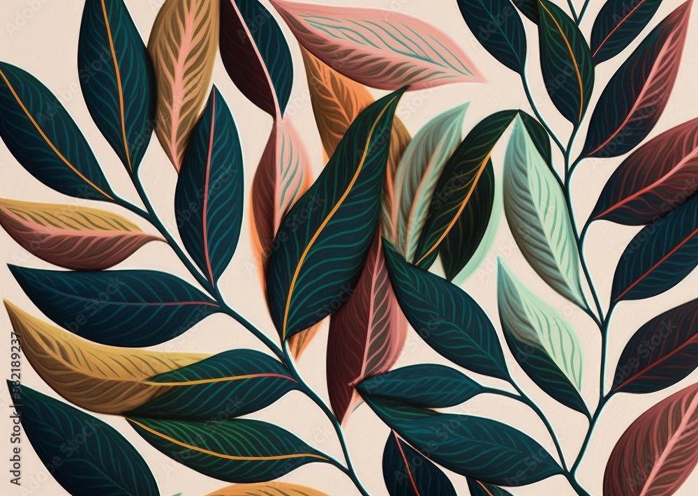 Seamless pattern with leaves Seamless pattern with leaves