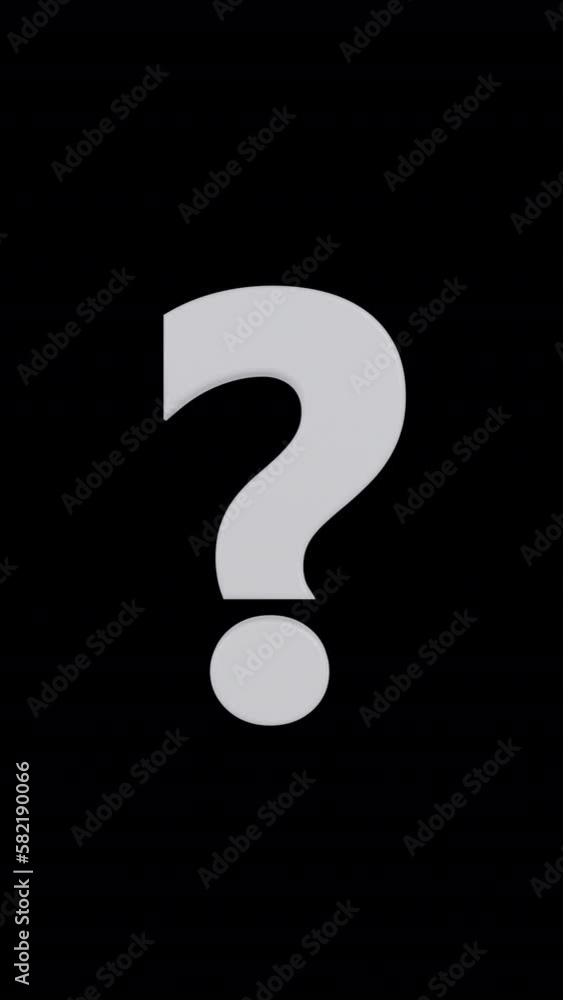 Rising White Question Mark Vertical Video Isolated on alpha background Rising White Question Mark Vertical Video Isolated on alpha background