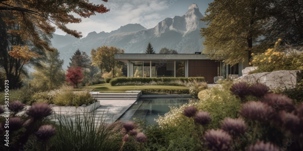 Modern house, A Stunning Villa for Modern Living. Gen AI