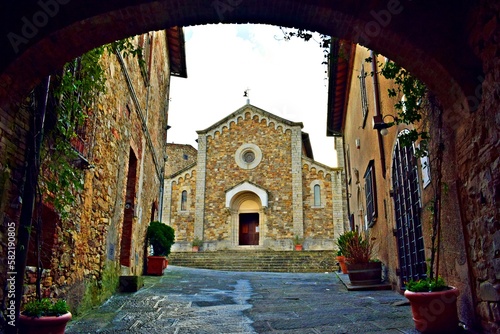 landscape of the medieval village of Castellina in Chianti in Siena, Tuscany, Italy	