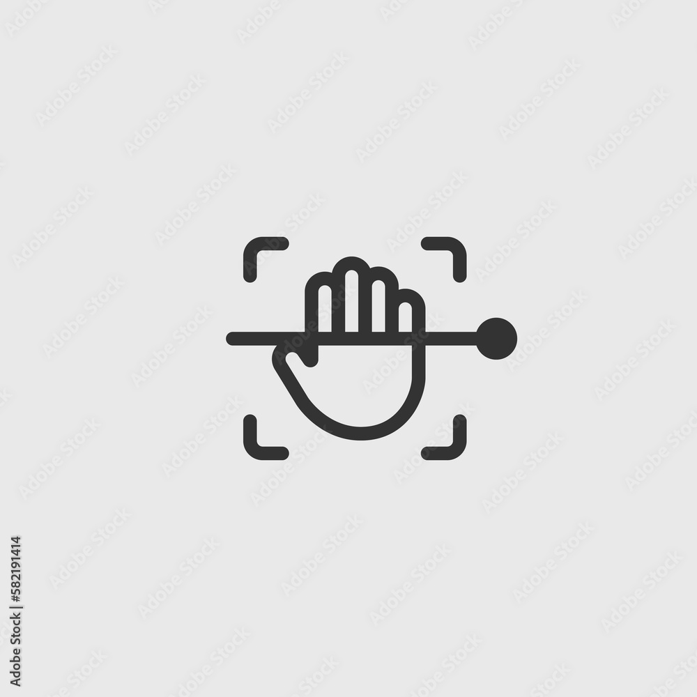 Hand scan vector icon illustration sign Hand scan vector icon illustration sign