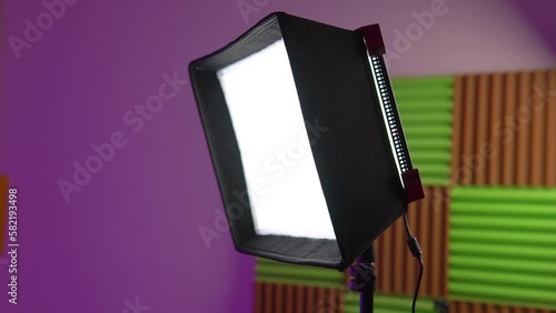 A LED lamp for video shooting. Video shooting equipment photo