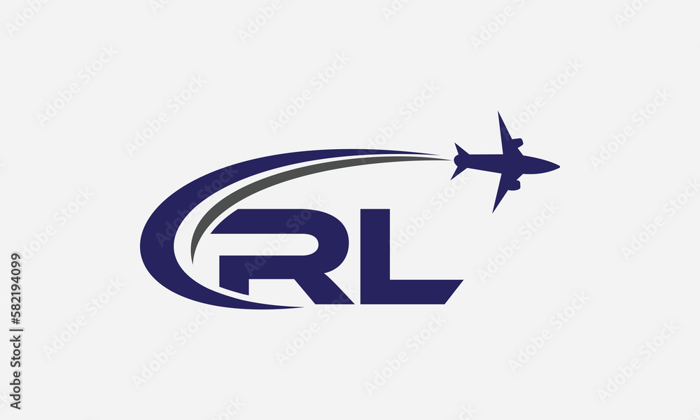 Fototapeta premium Tour and travel logo design, Airline agency symbol and aviation company monogram vector 