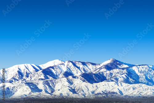Heavy snow on Southern California's San Gabriel Mountains as seen from the Mojave Desert © Felipe Sanchez