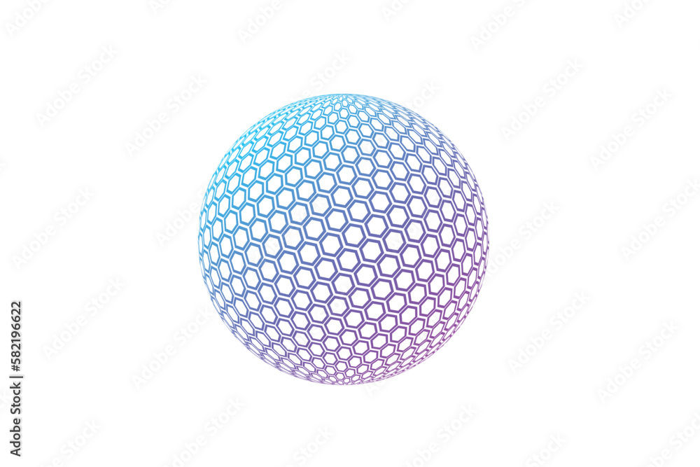 abstract shape gradient hexagon ball