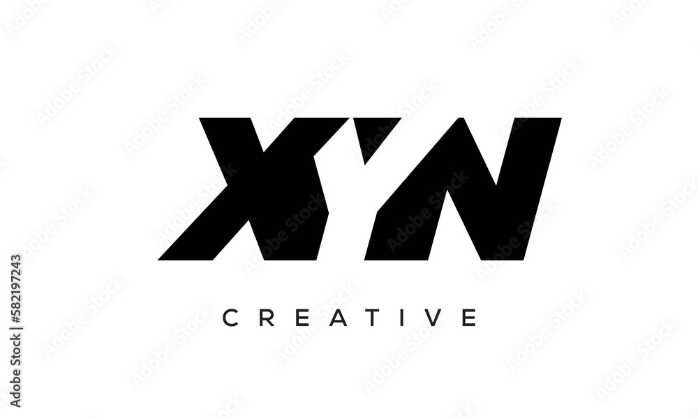 XYN letters negative space logo design. creative typography monogram vector XYN letters negative space logo design. creative typography monogram vector