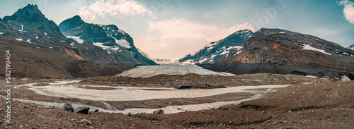 Scenic shot of Ice glacier in Banff, Alberta, Canada