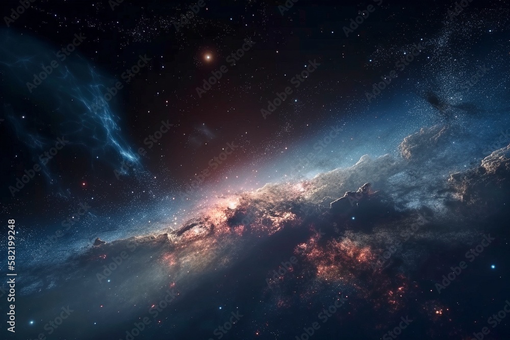 Vibrant Andromeda Galaxy, Cosmic Starscape, Dazzling Outer Space Exploration, Generative Ai Vibrant Andromeda Galaxy, Cosmic Starscape, Dazzling Outer Space Exploration, Generative Ai