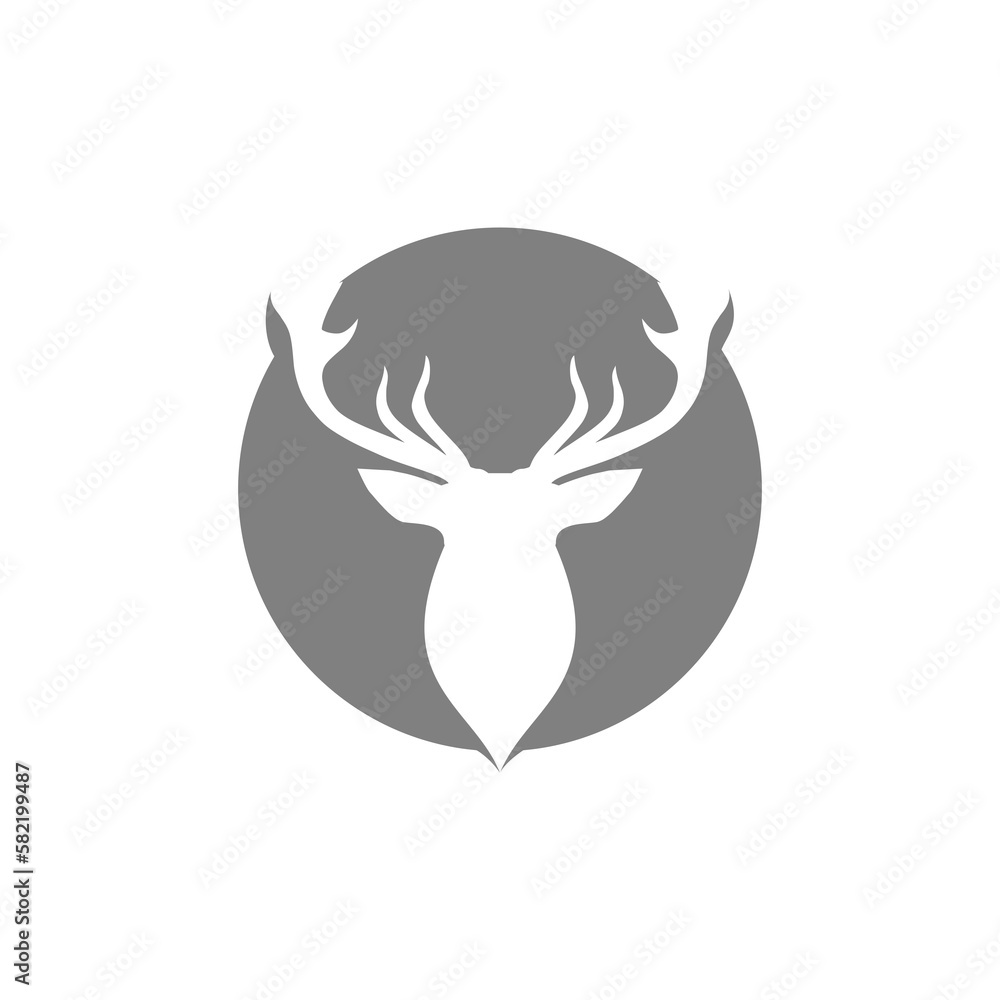 Deer head with antlers icon isolated on transparent background Deer head with antlers icon isolated on transparent background
