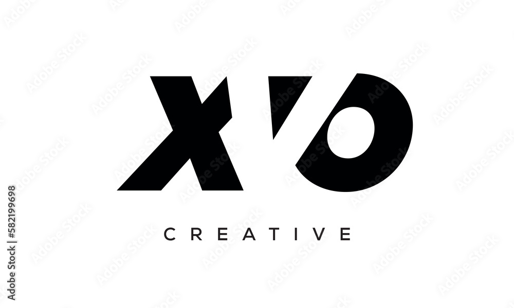 XVO letters negative space logo design. creative typography monogram vector XVO letters negative space logo design. creative typography monogram vector