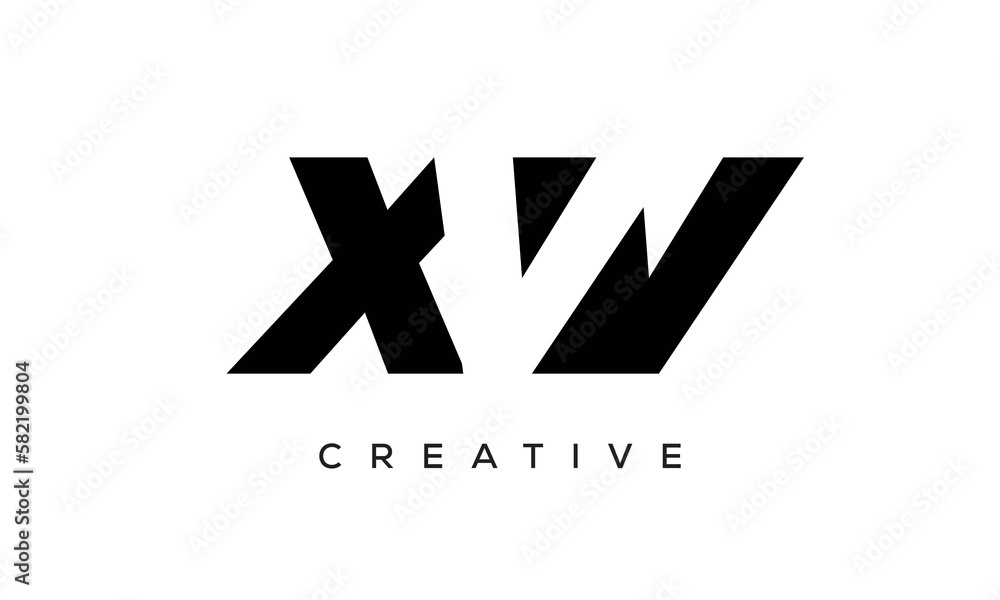 XVV letters negative space logo design. creative typography monogram vector
