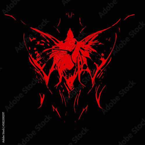 abstract neon butterfly, logo, vector