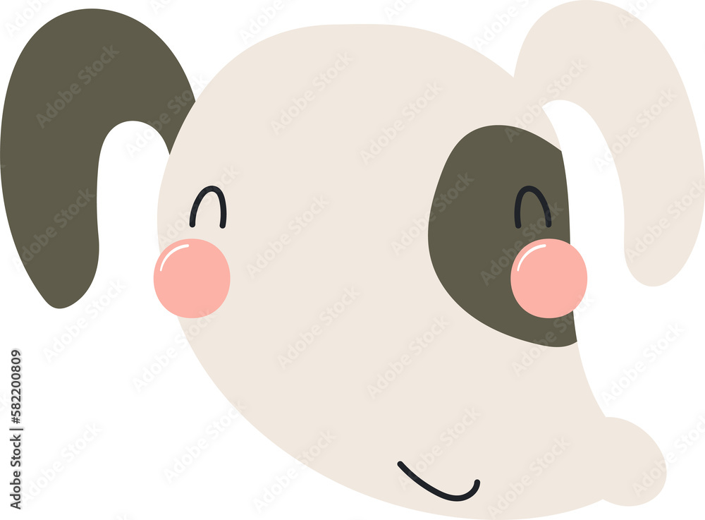 Cute funny baby dog face cartoon character illustration. Hand drawn Scandinavian style flat design, isolated PNG. Wildlife, nature, kids print element Cute funny baby dog face cartoon character illustration. Hand drawn Scandinavian style flat design, isolated PNG. Wildlife, nature, kids print element