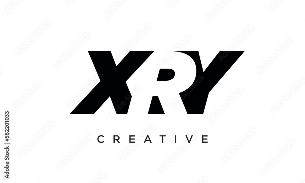 XRY letters negative space logo design. creative typography monogram vector XRY letters negative space logo design. creative typography monogram vector
