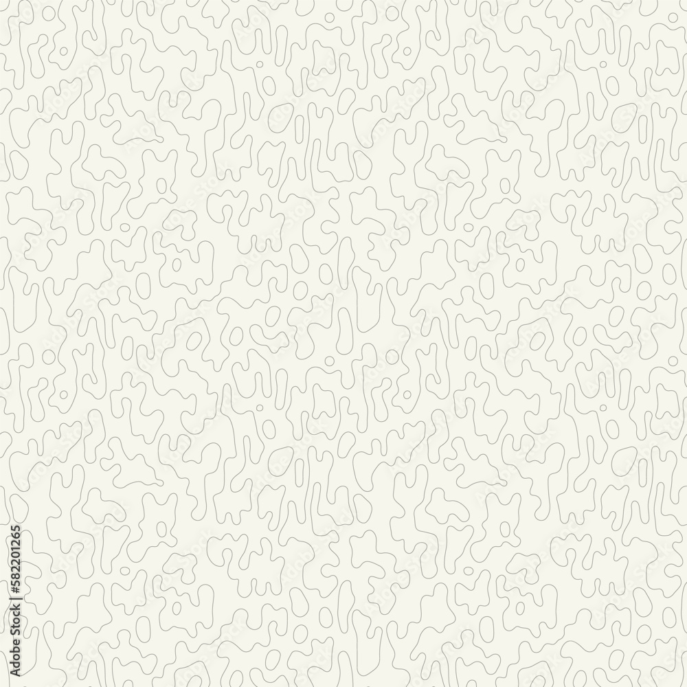 Vector seamless pattern. Abstract grunge texture with monochrome fluid stains. Creative background with linear outline blots. Decorative hand made design.