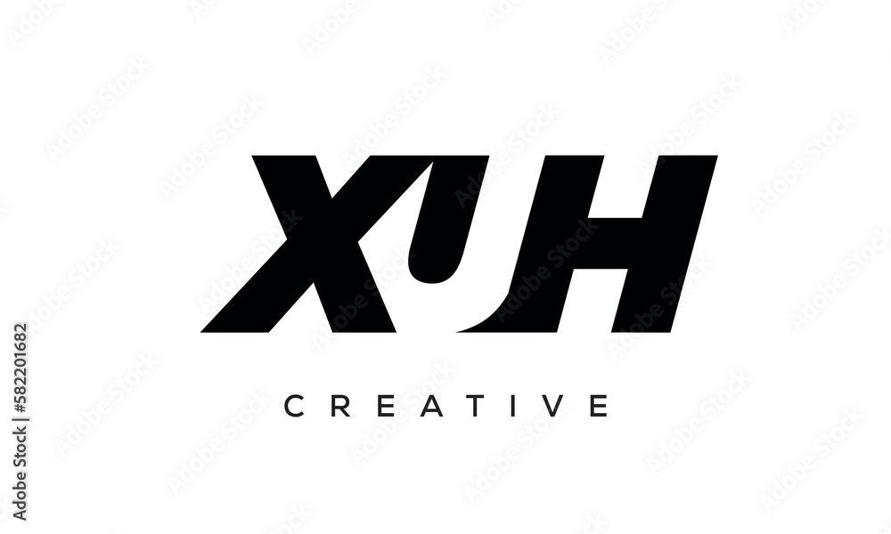XUH letters negative space logo design. creative typography monogram vector XUH letters negative space logo design. creative typography monogram vector