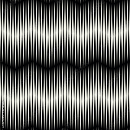 Vector seamless pattern. Abstract diagonal striped zigzag texture. Modern moire monochrome background.