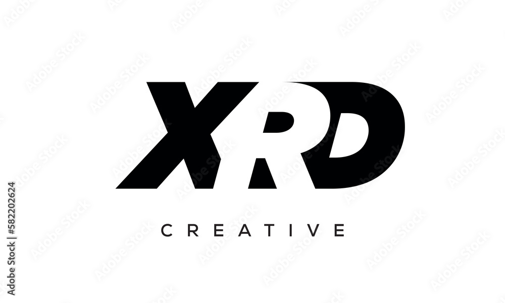XRD letters negative space logo design. creative typography monogram vector XRD letters negative space logo design. creative typography monogram vector