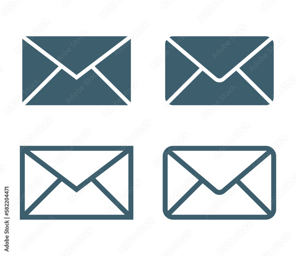 envelope mail icon set, email vector sign