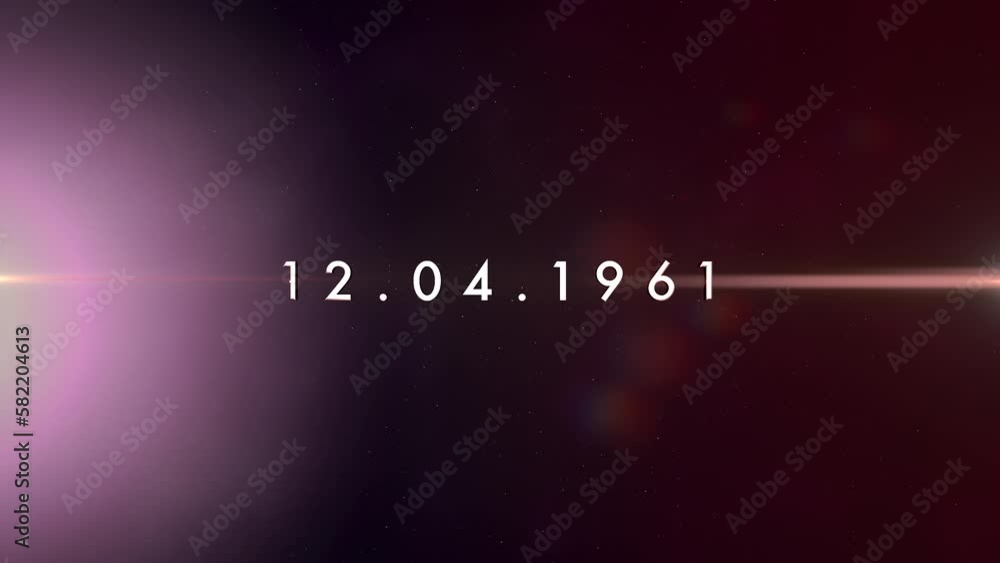 12.04.1961 with fashion light and stars in galaxy, motion abstract futuristic, cosmos and sci-fi style background 12.04.1961 with fashion light and stars in galaxy, motion abstract futuristic, cosmos and sci-fi style background
