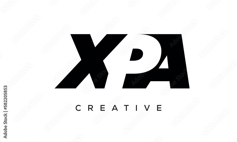 XPA letters negative space logo design. creative typography monogram vector XPA letters negative space logo design. creative typography monogram vector