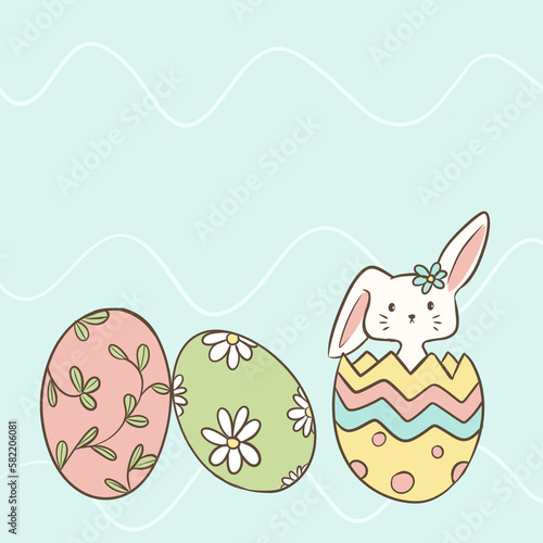 easter bunny with eggs photo