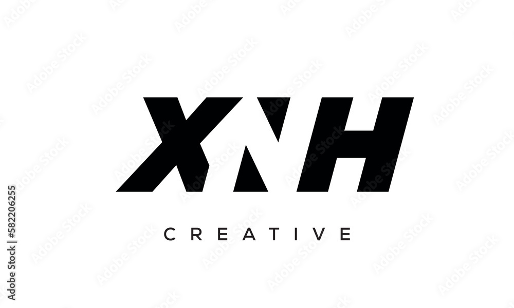 XNH letters negative space logo design. creative typography monogram vector XNH letters negative space logo design. creative typography monogram vector