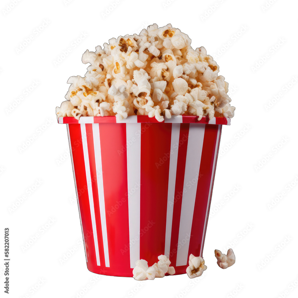 bucket of popcorn, transparent background png