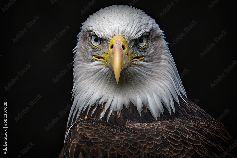 Naklejka premium Bald Eagle Portrait. Generative AI Image