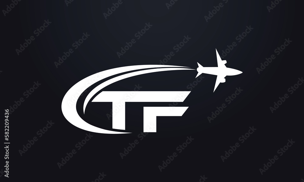 Tour and travel logo design, Airline agency symbol and aviation company monogram vector	