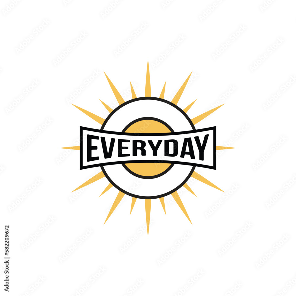 Fototapeta premium everyday logo, with sun, mountain, etc