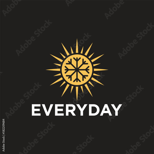 everyday logo, with sun, mountain, etc