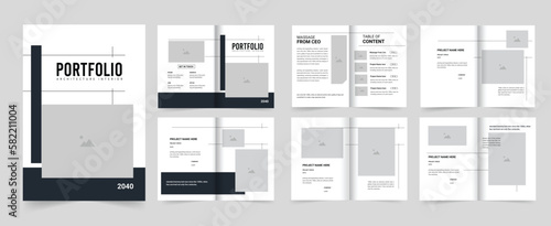 Architecture portfolio or interior portfolio design, portfolio template design