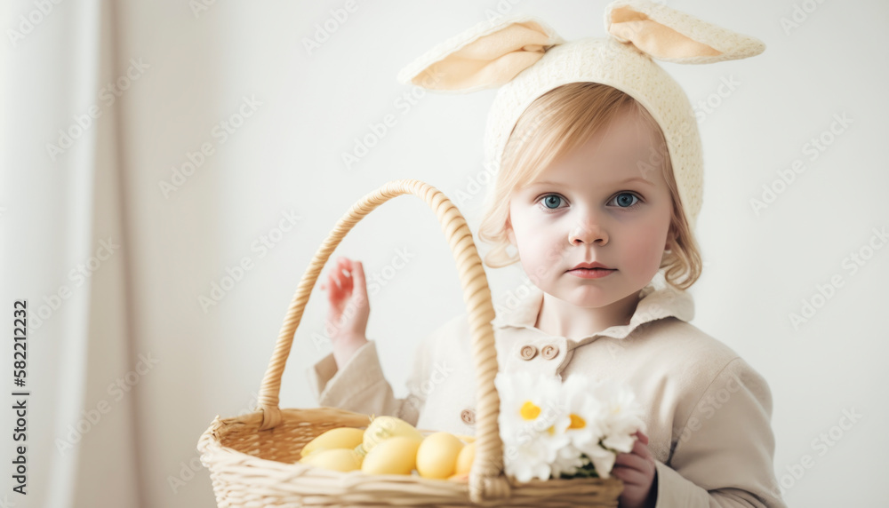 Happy Easter holiday concept in a festive springtime image of family fun Happy Easter holiday concept in a festive springtime image of family fun