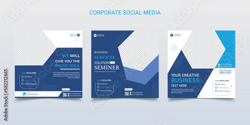 Digital marketing agency business promotion expert, Or editable square banner template. 