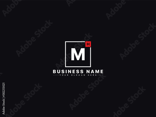 Unique Hm Letter Icon, Two Letters Hm mh Logo Icon Vector For Business