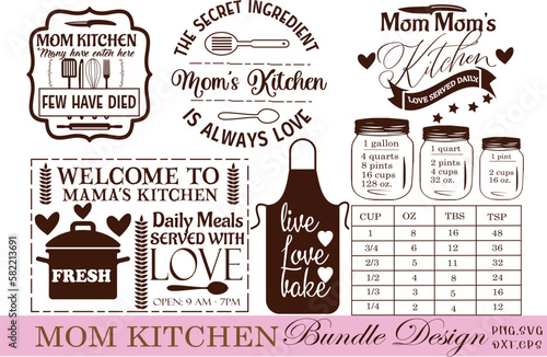 Mom Kitchen  SVG Bundle  Design