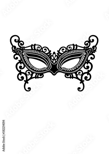 Mask silhouette. Carnival mask. Happy carnival festive concept . Vector illustration