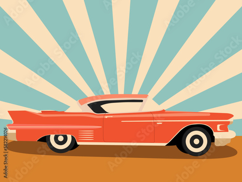 orange retro car
