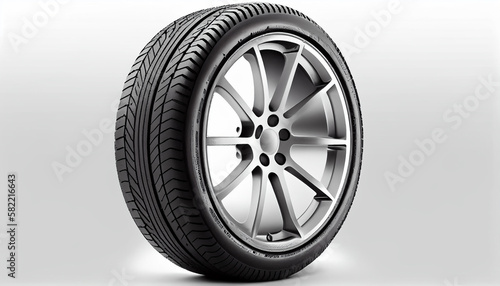 Car tires in row,New Design Tires, Summer, Winter Ai generated image © TrendyImages