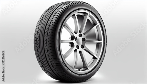 Car tires in row,New Design Tires, Summer, Winter Ai generated image