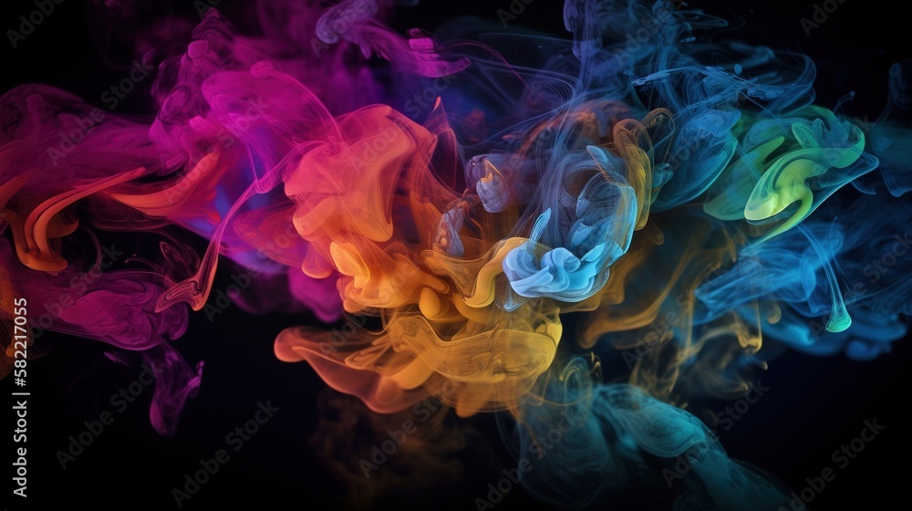 Artistic Smoke Colors Backgrounds.Generative AI