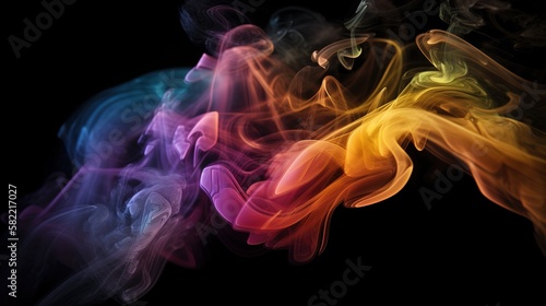 Artistic Smoke Colors Backgrounds.Generative AI © Rudsaphon