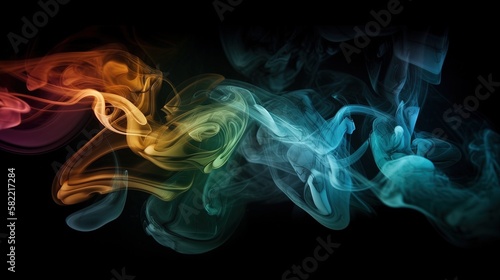 Artistic Smoke Colors Backgrounds.Generative AI