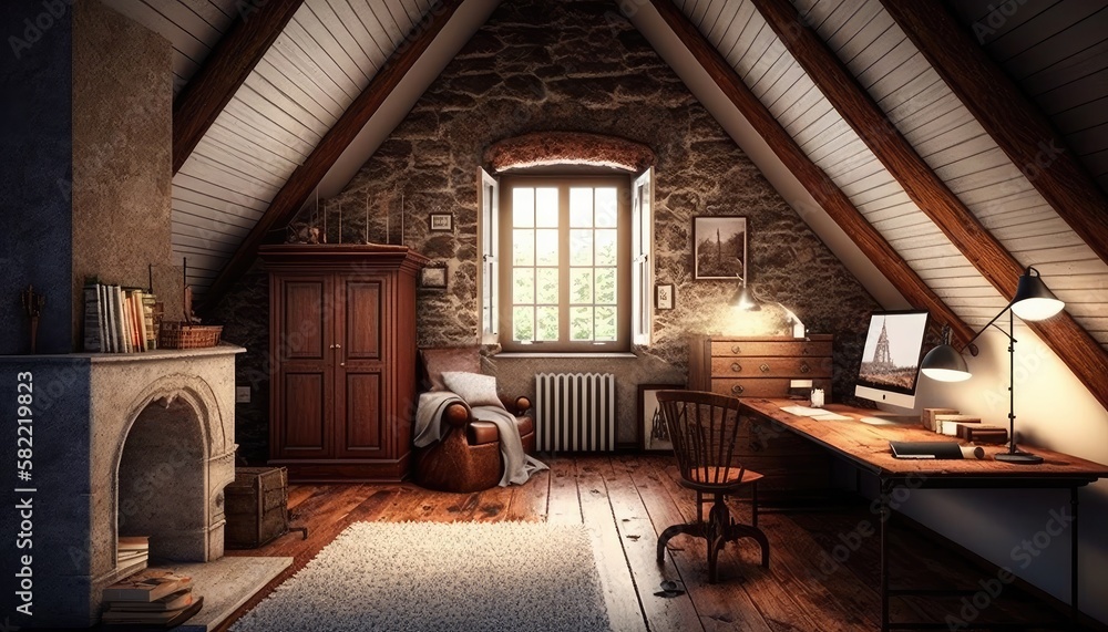 attic room idea with antique and stone effect attic room idea with antique and stone effect