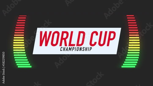 World Cup Championship with rainbow neon equalizer, motion abstract sport, music and promo style background photo