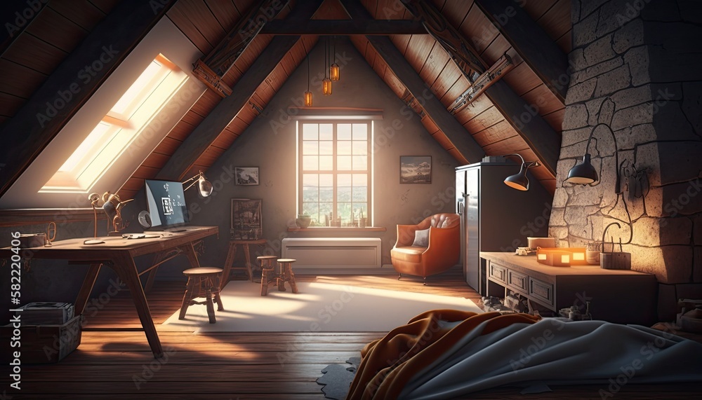 attic room idea with antique and stone effect attic room idea with antique and stone effect